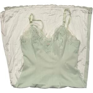 VTG Lot 2 Dixie Belle Shadowline Women's Full Slip Nylon Sz 34 Lace Long Length